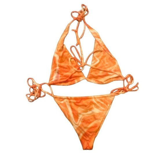Naked Wardrobe Women's Swimsuit 2 Piece Beach String Bikini Sz S Dreamsicle NWT - Picture 3 of 5